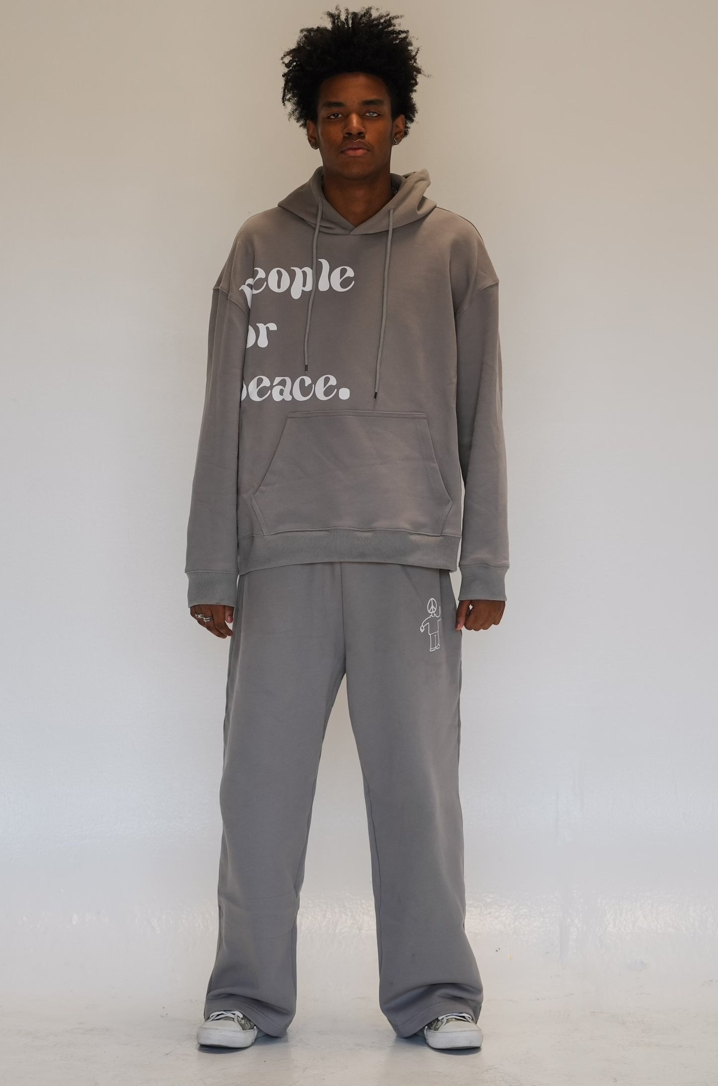 PEOPLE FOR PEACE SWEATPANTS! GREY