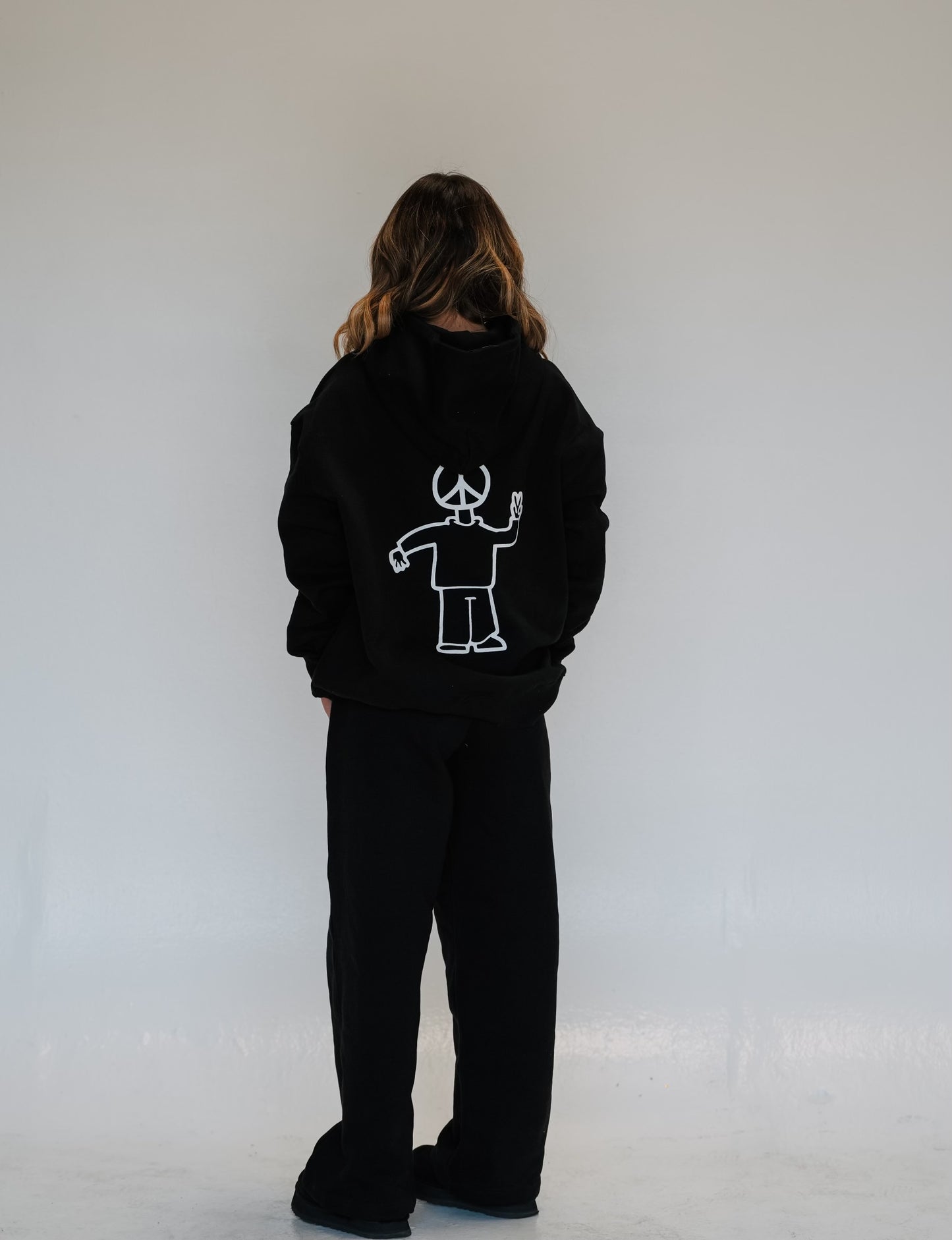 PEOPLE FOR PEACE SWEATPANTS! BLACK