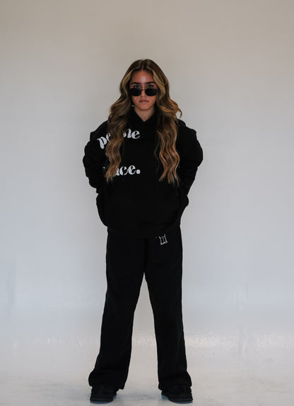 PEOPLE FOR PEACE SWEATPANTS! BLACK