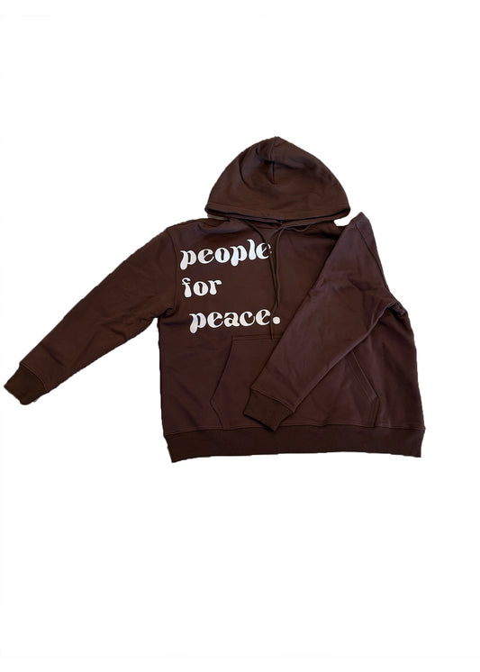 PEOPLE FOR PEACE HOODIE! BROWN